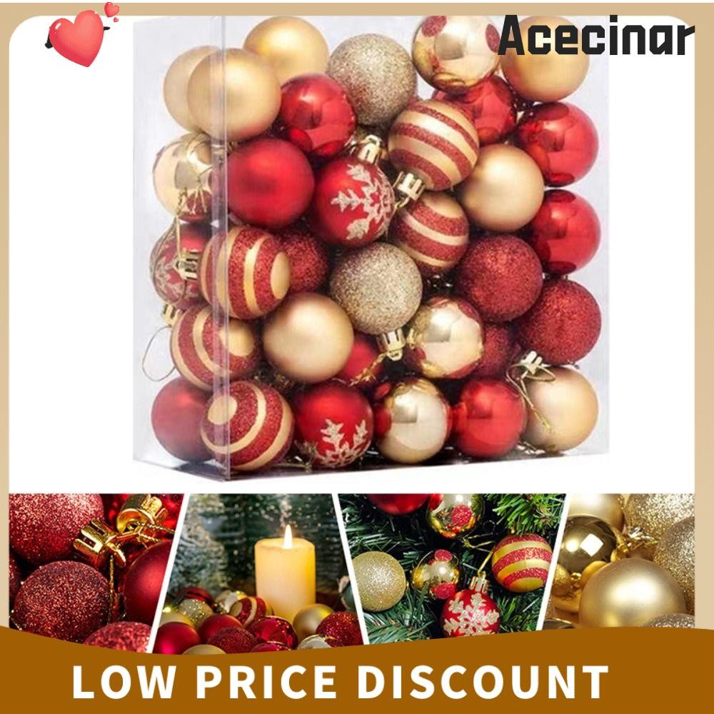 Acecinar 50 ชิ้น/เซ็ต Xmas Tree แขวนจี้,พลาสติก Xmas Baubles คริสต์มาสชุด, Creative ตกแต่งคริสต์มาสของขวัญ Ball 4 ซม.Xmas เครื่องประดับ Ball