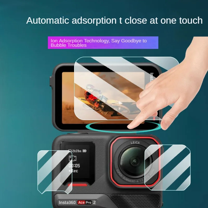 กระจกนิรภัยป้องกันหน้าจอสําหรับ Insta360 Ace Pro 2, เลนส์ป้องกันฟิล์มสําหรับกล้อง Insta360 Ace Pro 2
