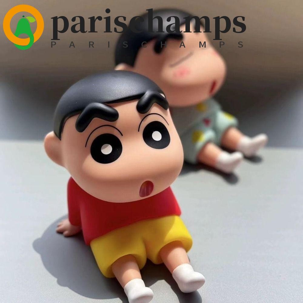 Parischamps ที่วางโทรศัพท์สร้างสรรค์, รูปเครยอนชินจังตุ๊กตา PVC ขาตั้งโทรศัพท์มือถือ, ขาตั้งเดสก์ท็อปรองรับตกแต่งโต๊ะวงเล็บโทรศัพท์มือถือแบบพกพาเครื่องประดับเดสก์