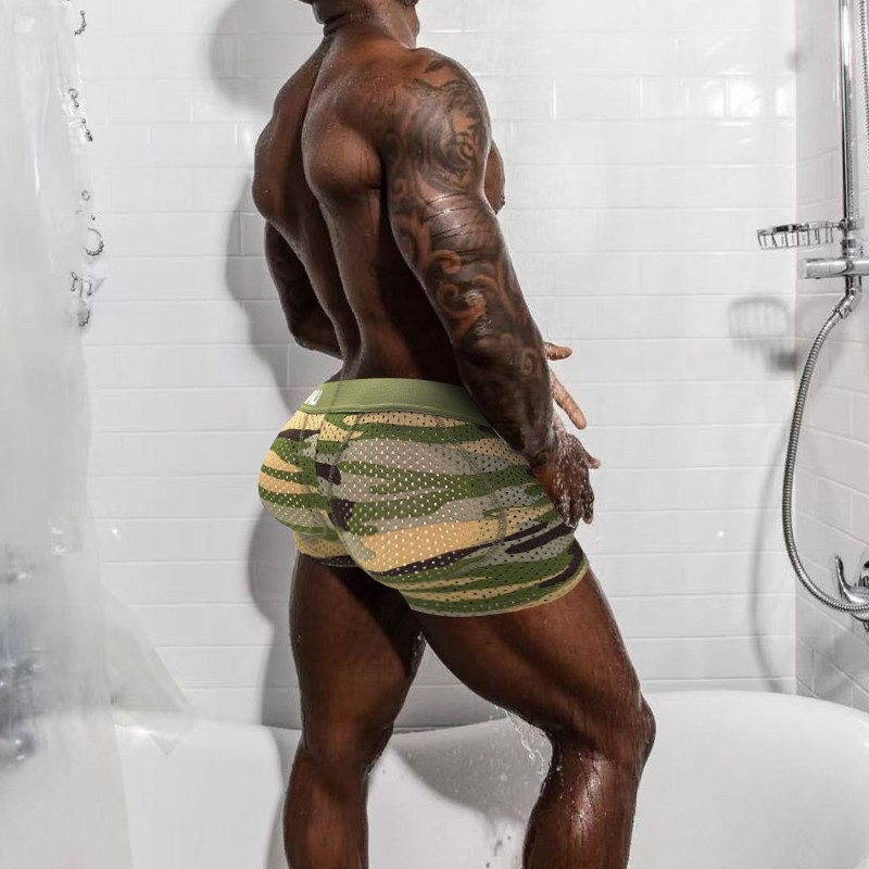 สะโพกยกผู้ชายปลอม Butt Boxershorts ตาข่ายแห้งเร็วกางเกง Man ชุดชั้นในสะโพก Pads นักมวยกางเกงชายกีฬา AD731