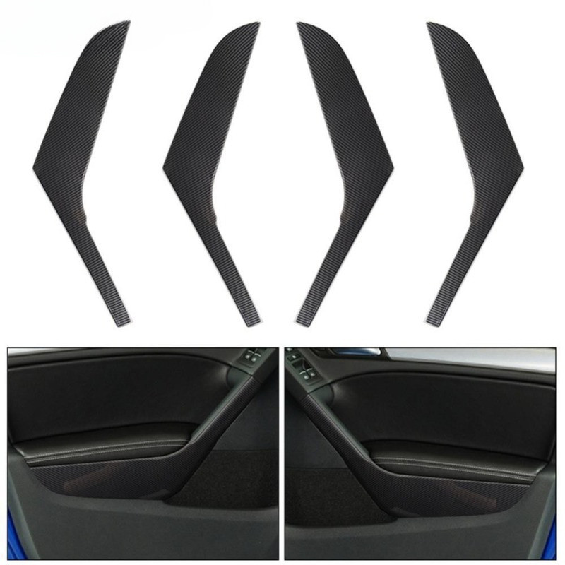 Cfstore 1PC ภายในรถประตูสีดําฝาครอบ Trim ซ้ายและขวาสําหรับ VW Golf 6 MK6 2009 - 2013 5K4868039เอ 5เค