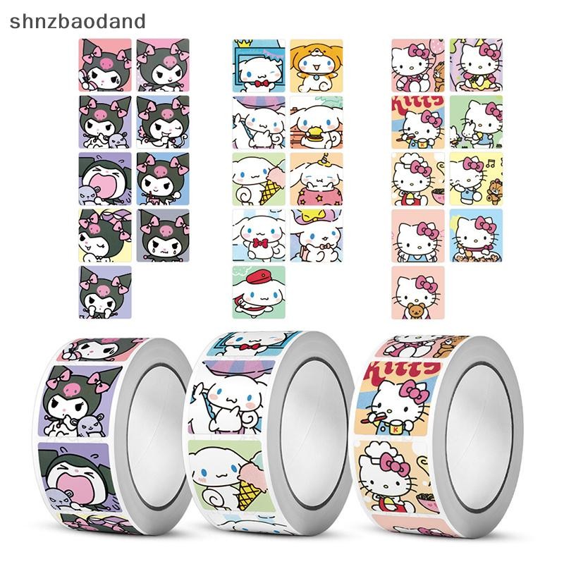 [NZSH] 500 ชิ้น/ม้วนสติกเกอร์ Sanrio Kawaii Kuromi Hello Kitty P Cinnamoroll การ์ตูนเด็กรางวัลสติกเกอร์ของขวัญตกแต่ง Decals ของเล่น YYWD