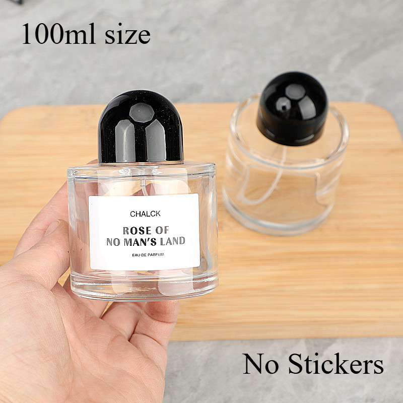 ขวดสเปรย์น้ําหอมแก้วใส 100 มล. ขวดรีฟิลเปล่าแบบพกพาพร้อมฝาสีดํา
