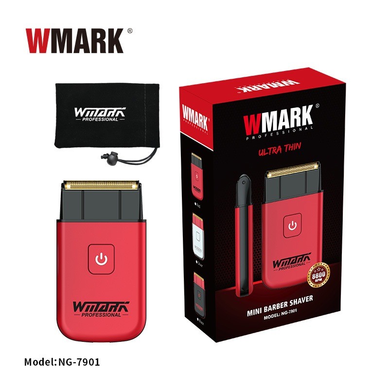 Wmark NG-7901 เครื่องโกนหนวดตัดผมขนาดเล็กเครื่องตัดขนแบบชาร์จไฟได้เครื่องโกนหนวดบางพิเศษตัดผมมืออาชี