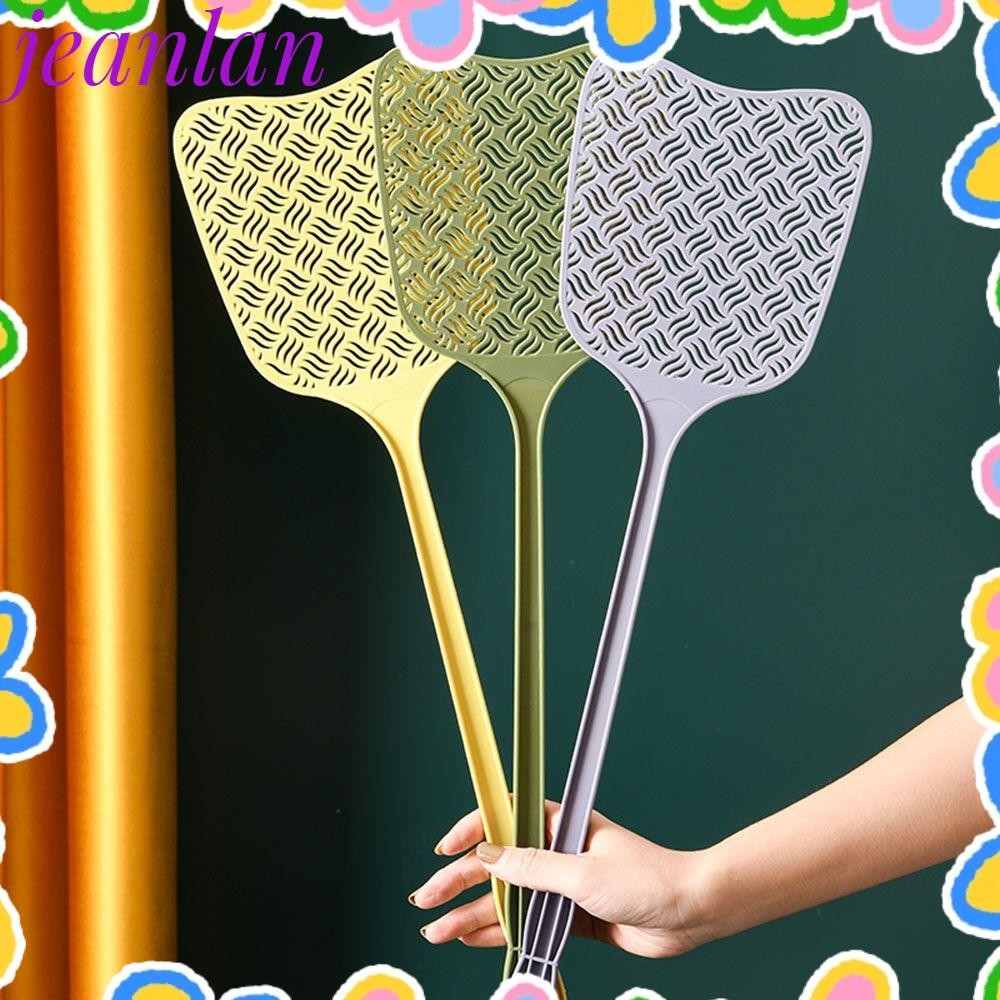 Jeanlan Fly Swatter ทนทานในร่มกลางแจ้งบ้านภรรยา Helper พลาสติกด้ามยาว