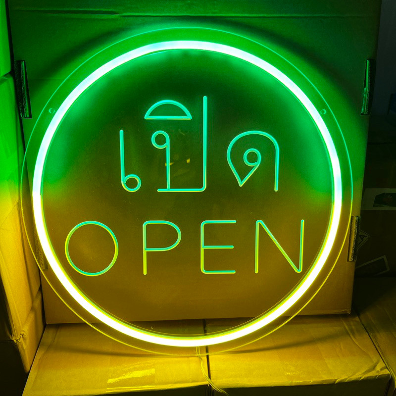 ป้ายไฟ ป้ายไฟร้าน ป้ายไฟตัวอักษร ป้ายไฟวิ่ง ป้ายไฟ LED ป้ายไฟ เปิดOPEN 40cm