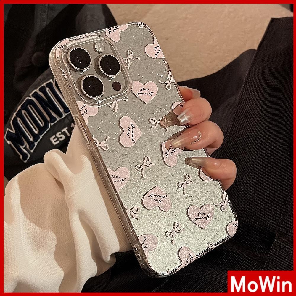 Movin - เคส iPhone 16 Pro Max iPhone 11 เคสใสแบบแวววาว TPU นุ่มสีสันสดใส หัวใจที่มีสีสันสวยงาม Compatible iPhone15 Pro max 14 13 12 Pro max XS XR 7 Plus 8 Plus