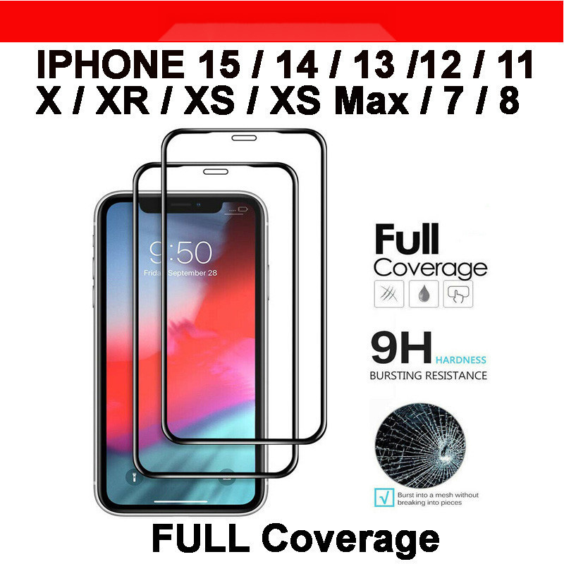(ความคุ้มครองเต็มรูปแบบ) IPhone 16 15 14 13 12 11 Plus Pro Max X XR XS Max Mini กระจกนิรภัยป้องกันหน