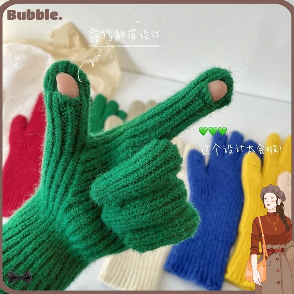 ฟอง ถุงมือฤดูหนาว,หนาเย็นหลักฐานถักถุงมือ,ทุกวันหน้าจอสัมผัสน้ําค้าง2นิ้วถุงมือนักเรียนกันลมกลางแจ้ง