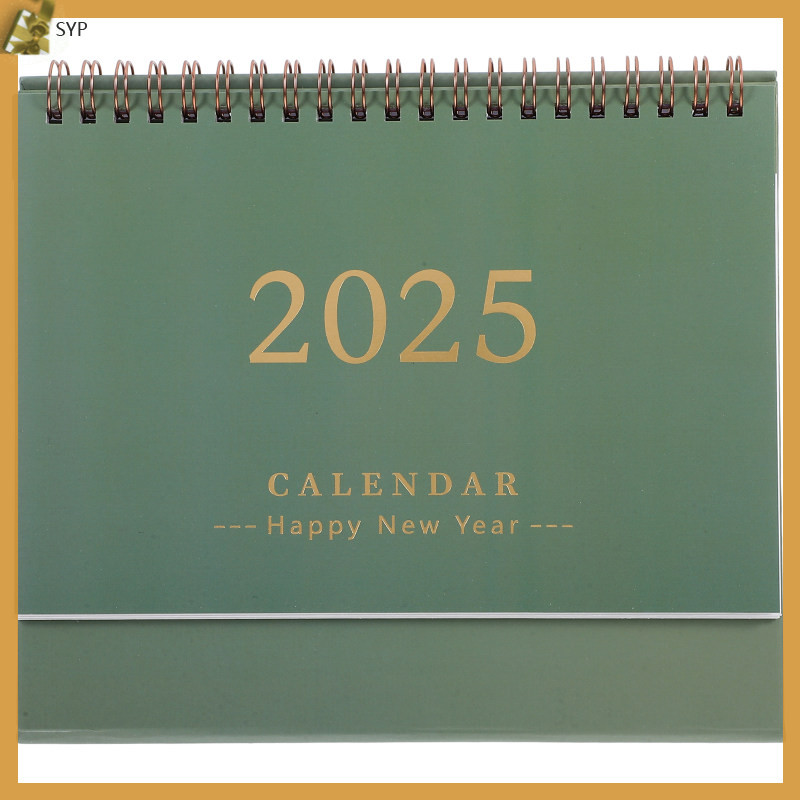 Mini ปฏิทินตั้งโต๊ะ 2024-2025 ตกแต่งตาราง Vintage 19.00X16.50X8.00CM สีเขียวกระดาษ shaoyip
