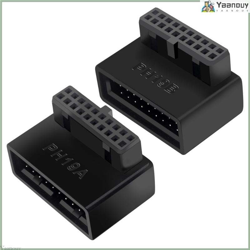 Yaa เมนบอร์ดเดสก์ท็อป Usb3 0 19pin 20pin 90 องศาข้อศอกพวงมาลัยสําหรับคอมพิวเตอร์