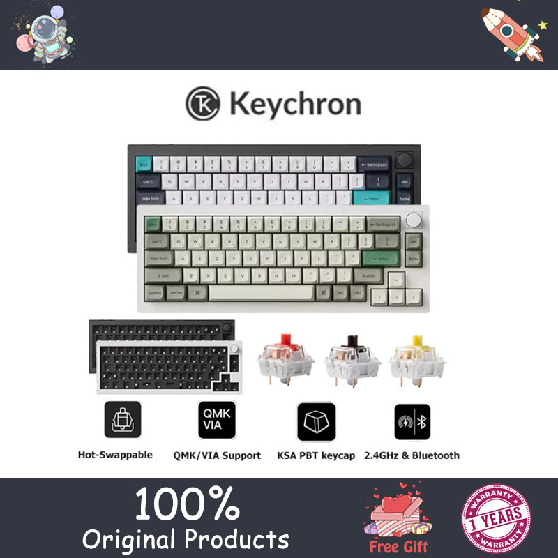 Keychron Q2 Max คีย์บอร์ดไร้สาย 65% พร้อมสวิตช์ Gateron Jupiter และไฟ RGB ปรับแต่งได้