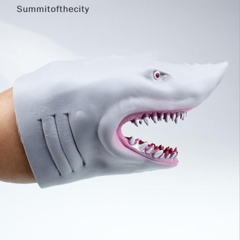 SUT Shark Hand Puppet TPR สีเทา Shark Hand Puppet ถุงมือบอกเรื่องราวตุ๊กตา Props TH