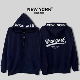 เสื้อคลุมแขนยาว เสื้อกันหนาว NEWYORK 1965- สกรีนหมวก ผ้าคอตตอน+โฟลี เนื้อนุ่ม 2024