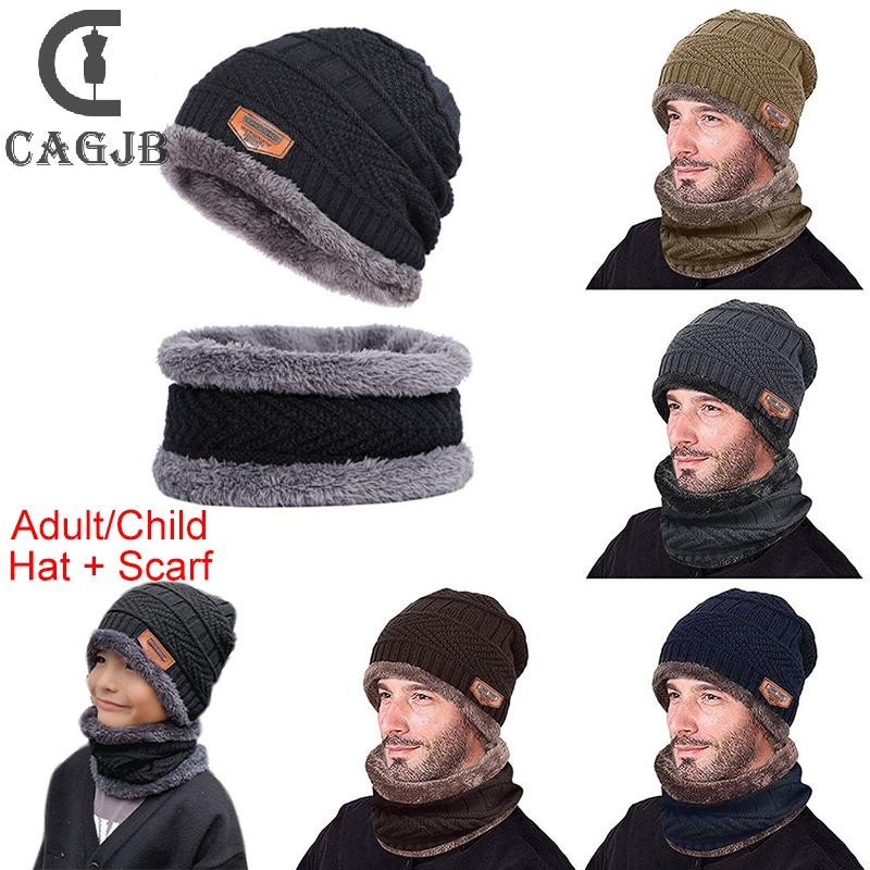 [SSNE] ผู้ชายผู้หญิงหมวกบีนนี่อบอุ่น + ผ้าพันคอนุ่มชุดฤดูหนาว Thicken หมวกหมวกคออุ่น UOM