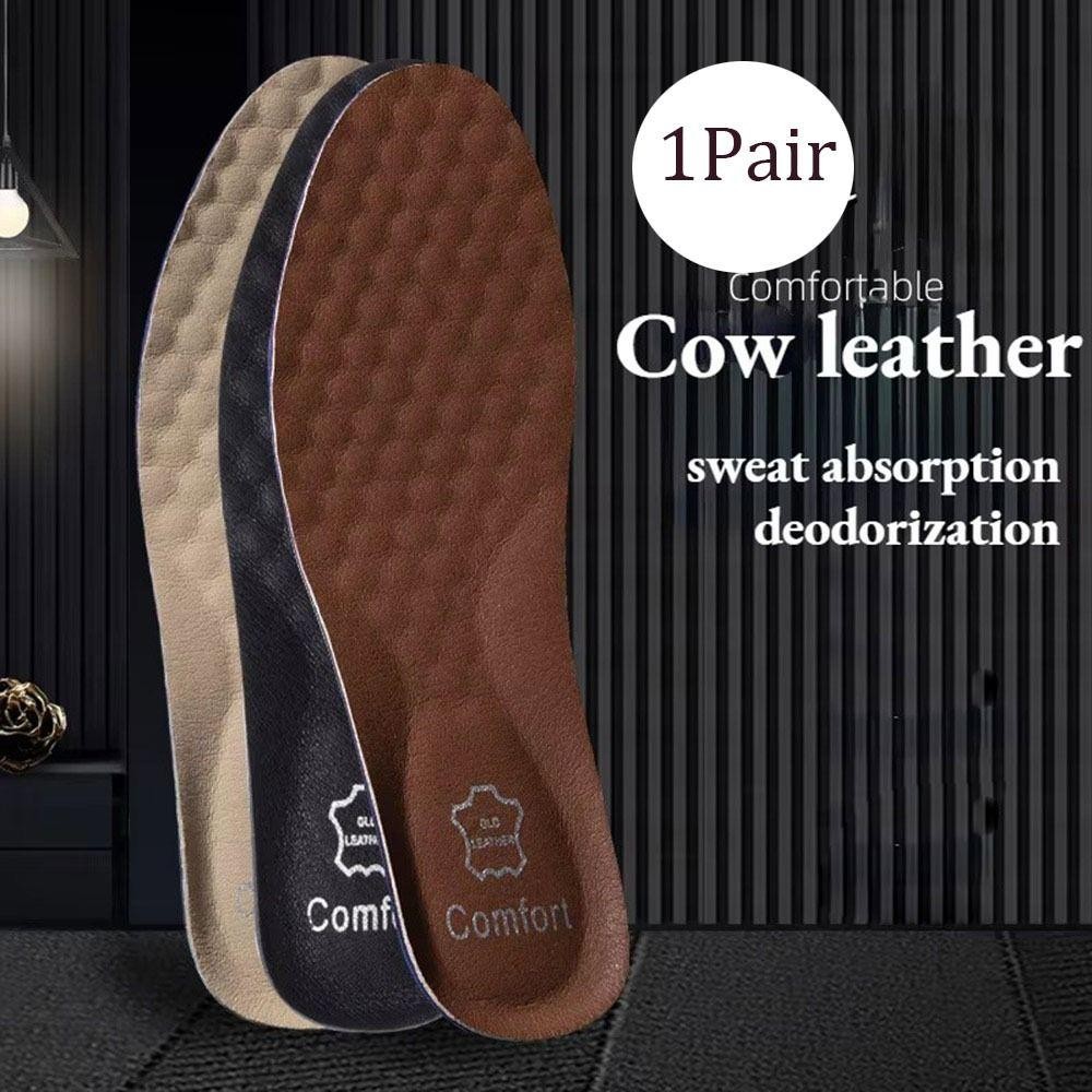 Lonmi 1 คู่รองเท้าหนัง Insoles, Arch สนับสนุน Deodorization Cowhide รองเท้า Pad, อัพเกรด Comfort Shock-absord Insole รองเท้าวิ่งใส่