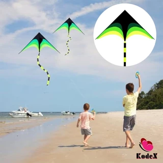KDX ว่าวสามเหลี่ยม ว่าวสายรุ้ง สีสดใส มีหางว่าวยาว รวมประมาณ 1.9 m เรียว Colored kite