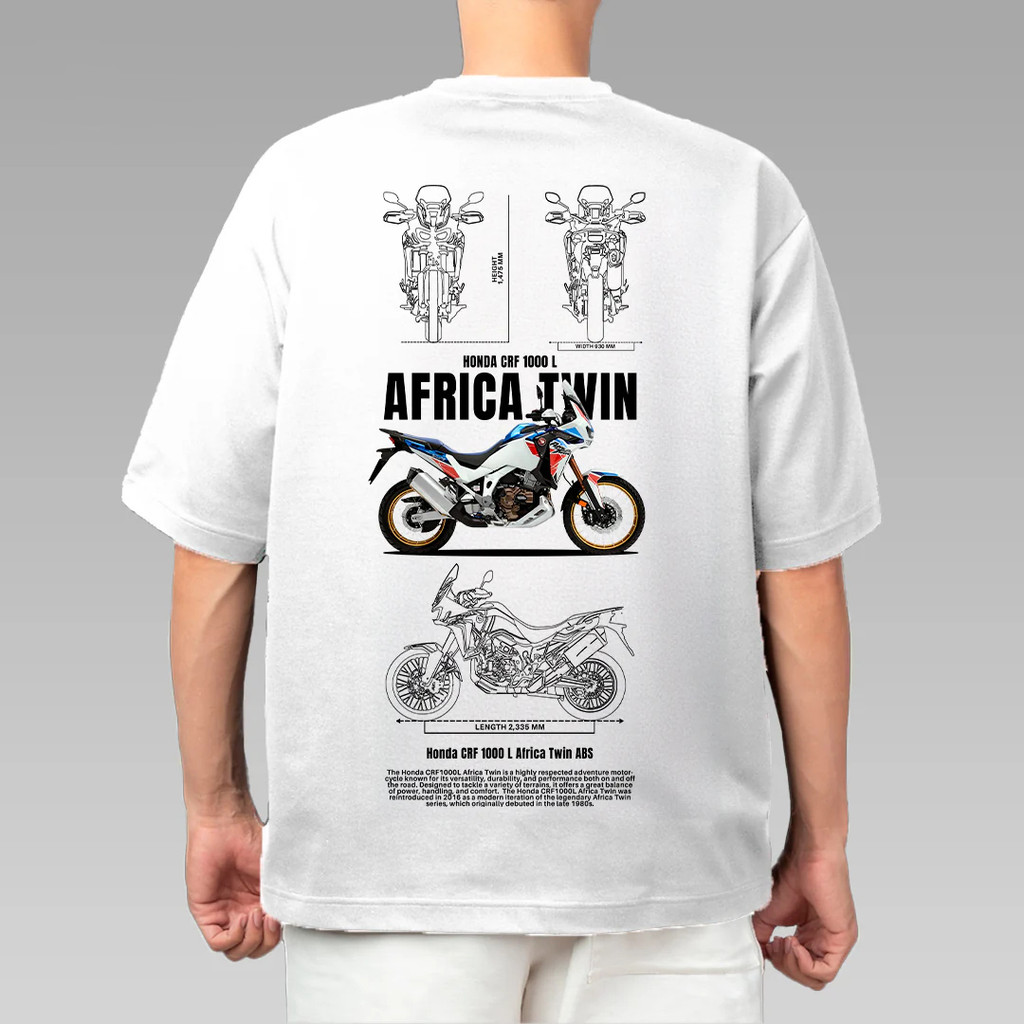 Honda CRF1000 L Africa Twin Abs รถจักรยานยนต์พิมพ์รอบคอเสื้อยืดผู้ชายขนาดพิเศษแขนสั้น