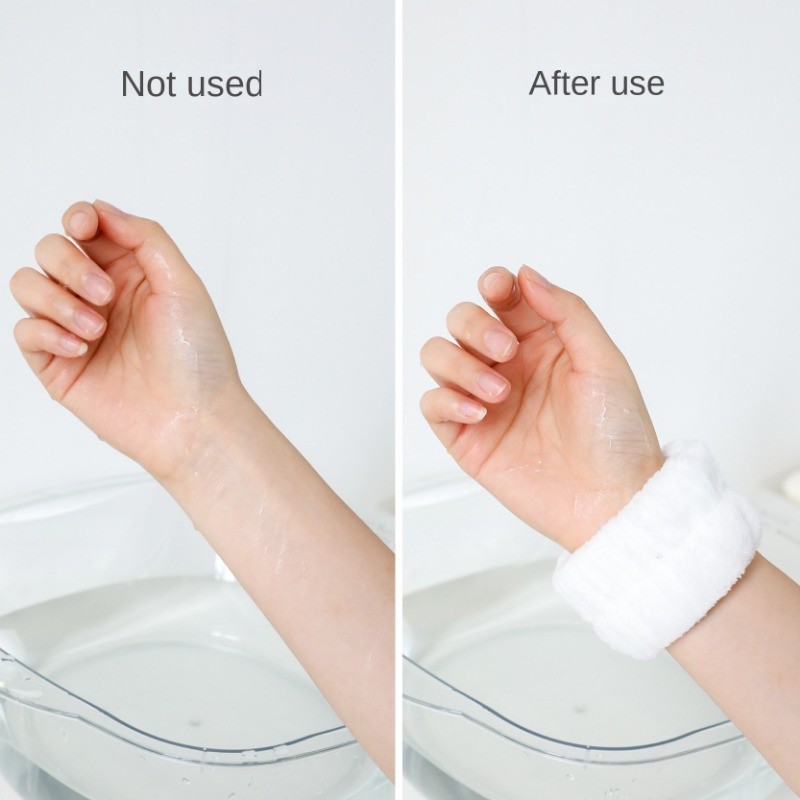 สายรัดข้อมือ ผ้าขนหนูไมโครไฟเบอร์ ดูดซับน้ํา ล้างหน้า สําหรับผู้หญิง 2 ชิ้น - รูปที่ 5