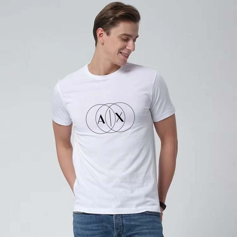 High-quality Street Wear เสื้อยืดลําลองแขนสั้นผู้ชายพิมพ์โลโก้แฟชั่นคอกลมทุกการแข่งขัน