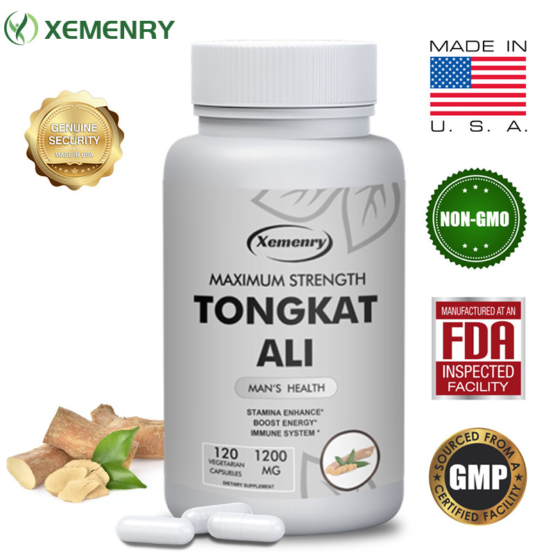 Xemenry 1200mg Tongkat Ali - สําหรับการใช้งานล่วงหน้า ความแข็งแรง การผลิตพลังงาน และรองรับระบบภูมิคุ้มกัน -30/60/120 แคปซูล