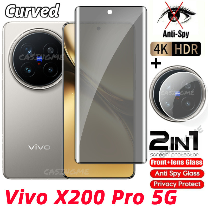 Vivo X200 Pro 5G 2024 คลุมทั้งหมดกระจกนิรภัยส่วนตัว Anti-Spy ป้องกันหน้าจอสําหรับ VivoX200Pro Vivo X200 X 200 200X Pro 5G 4 Anti Peek ฟิล์มความเป็นส่วนตัวฟิล์มป้องกันหน้าจอ