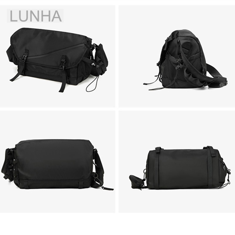 Mens Crossbody Messenger Bag ความจุขนาดใหญ่กระเป๋าสะพาย Oxford กันน้ําสําหรับลําลองกลางแจ้ง