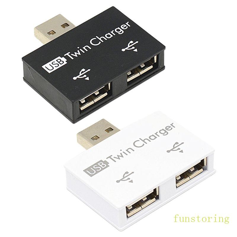 Fashion Mini USB Hub 2 Ports USB 2.0 Splitter Charger Adapter for Mobile Phone P