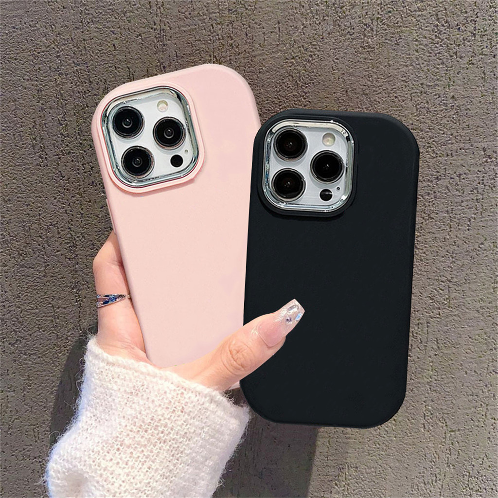 เคสไอโฟน สำหรับ iPhone 11 12 13 14 15 16 Pro Max 7 8 15 14 Plus X XR XS Max การป้องกันเลนส์โลหะ กันกระแทก softTPU