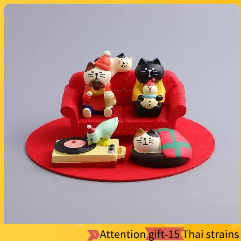 Zakka สีแดงแมวญี่ปุ่น Christmas Eve น่ารักต้นคริสต์มาส Ins Treat ตกแต่งของขวัญตกแต่งคริสต์มาส