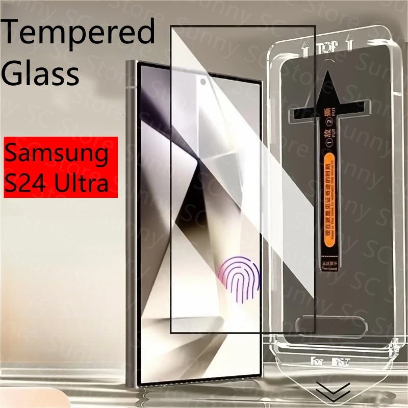 One คลิกติดตั้งง่าย HD ป้องกันหน้าจอสําหรับ Samsung Galaxy S25 S24 Ultra Plus คุณภาพสูงความเป็นส่วนตัวกระจกนิรภัยเต็มหน้าจอ Anti Scratch สนับสนุนลายนิ้วมือปลดล็อค