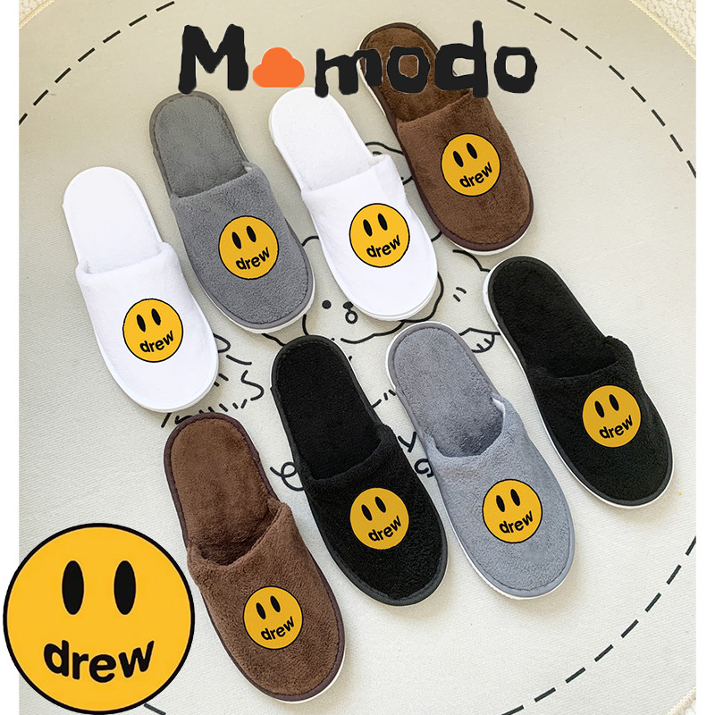 คุณภาพสูงพร้อมสต็อก!การ์ตูนน่ารัก Drew Smiley Face Coral Fleece สบายกันลื่นในร่ม Slipp