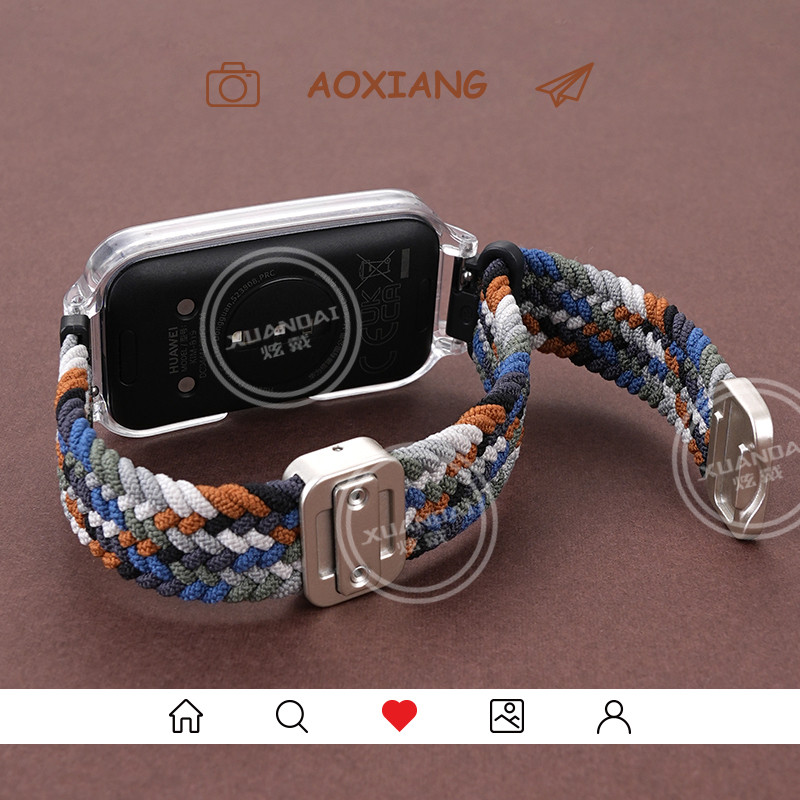 สายรัดข้อมือไนลอนแบบหัวเข็มขัดแม่เหล็ก สำหรับ Huawei Band 11 11 Pro 10 9 8 7 6 6 Pro สายรัดข้อมือแบบยืดหยุ่นปรับได้ สำหรับ Honor Band 10 9 7 6 สายรัดข้อมือทดแทน