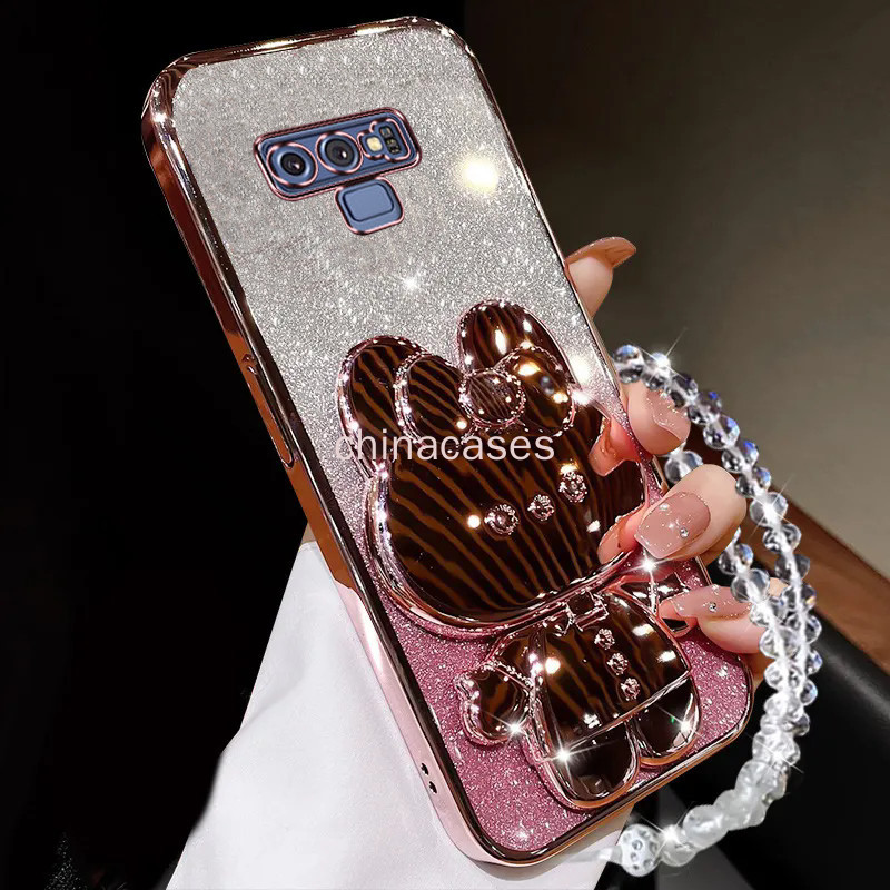 ปลอก Samsung Galaxy Note 9 Note 8 Note 10 + Note10Pro Note 20 Ultra เคสโทรศัพท์ 2025 เคสพลาสติกสไตล์ใหม่วงเล็บกระต่าย Glitter Electroplating โปร่งใส Soft Case เลนส์ป้องกันกันกระแทก RFVTGBYHN