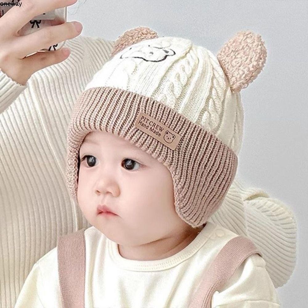 วันเวย์ หมวกอบอุ่น, ฤดูหนาวหมีน่ารักถักหมวกปิดหูกันหนาว, แฟชั่นเย็นหลักฐานเด็กวัยหัดเดิน กันลม หมวกป้องกันหูสําหรับทารก