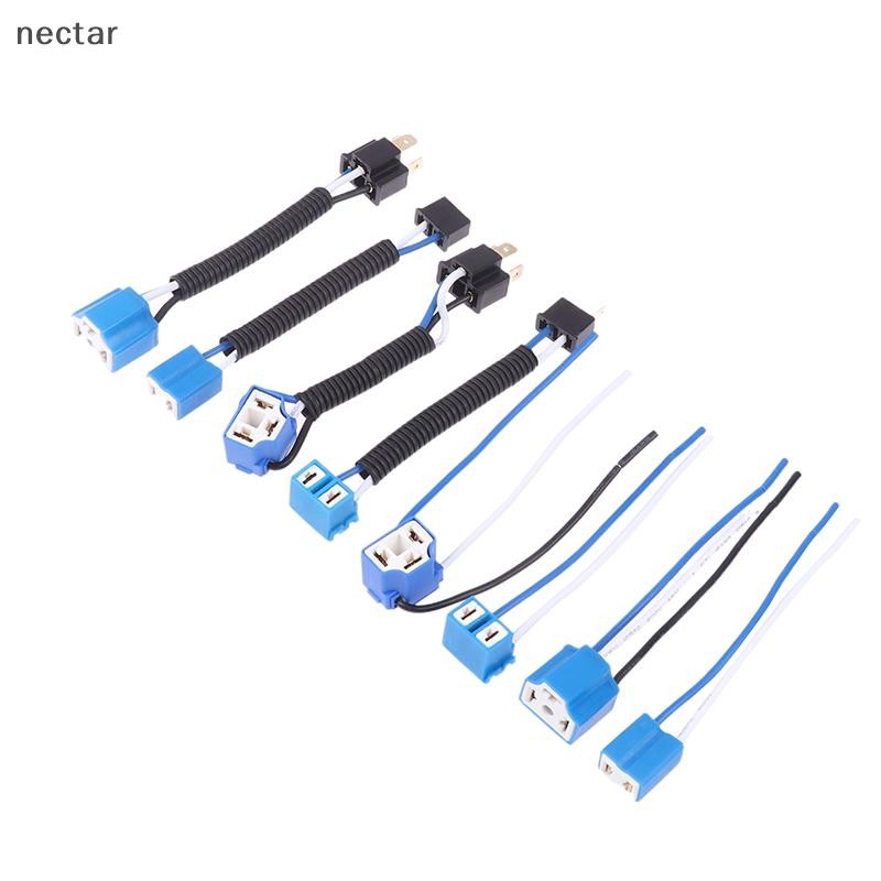 Tar H7 H4 รถบรรทุกรถหญิงชายเซรามิคไฟหน้า Extension Connector ปลั๊กหลอดไฟซ็อกเก็ตอะแดปเตอร์ 12V 4A N