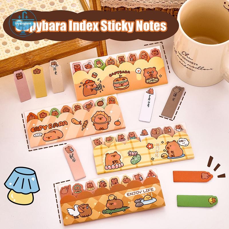 [strysingoin] การ์ตูนน่ารัก Capybara Index สติกเกอร์ทดสอบกระดาษหน้า Mark หมายเหตุกระดาษ Creative Classify Sticky Note Kawaii Planner สติกเกอร์ TH