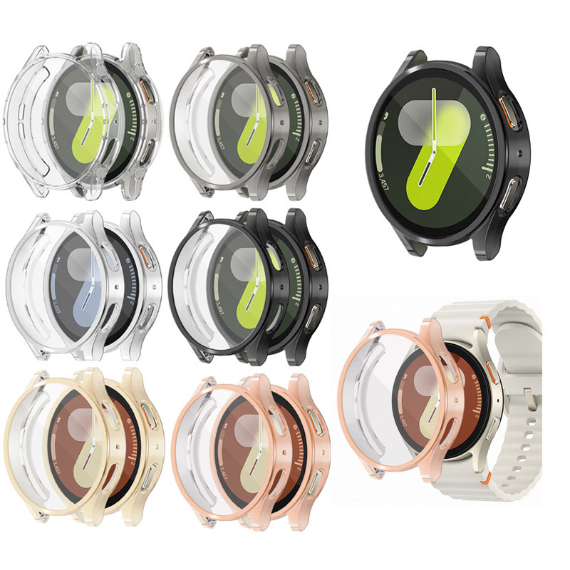 เหมาะสําหรับ Samsung Galaxy Watch 7 40 มม.44 มม.ฝาครอบกันรอยขีดข่วนรอบด้านกันชน TPU ฝาครอบป้องกันแบบนุ่ม