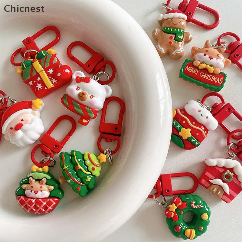 [Chicnest] แฟชั่นพวงกุญแจคริสต์มาส Creative Santa Claus Elk ต้นคริสต์มาสพวงกุญแจสําหรับผู้หญิงผู้ชายกระเป๋าถืออุปกรณ์ตกแต่งของขวัญบูติก
