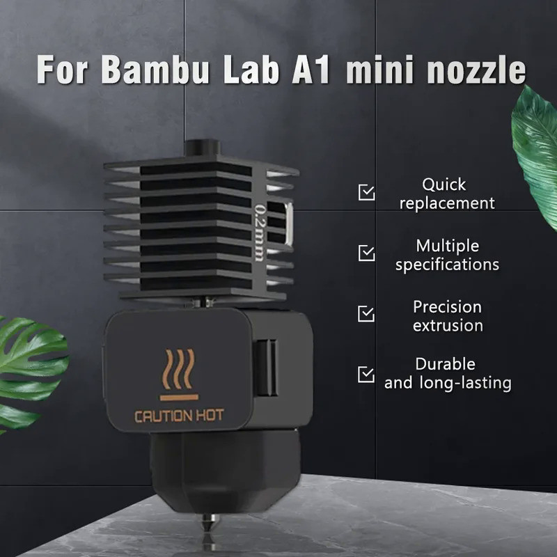 For Bambu Lab A1 Hotend Bambulab Ai Mini Hotend Nozzle Replaceable Hardened Steel Upgraded High Spee