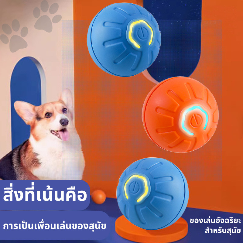 ลูกบอลกระโดดอิเล็กทรอนิกส์ ของเล่นสําหรับสัตว์เลี้ยง สุนัข ของเล่นแมว ของเล่นแมวอัจฉริยะ เรืองแสง พร้อมสายชาร์จUSB