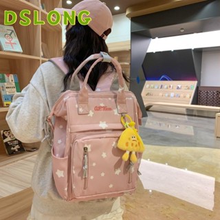 DSLONG กระเป๋าเป้สะพายหลัง ผ้าไนล่อน พิมพ์ลายดาว ความจุขนาดใ…