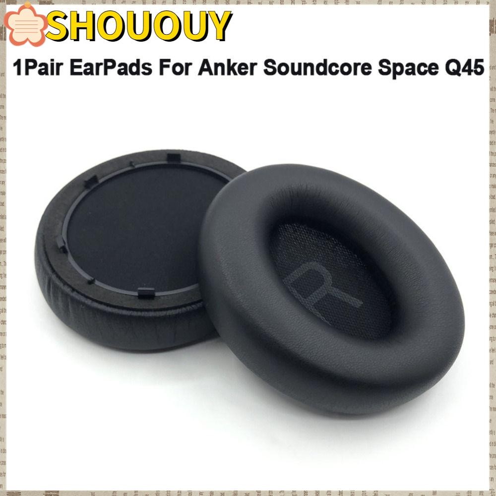 Shouuy แผ่นรองหูฟังเปลี่ยน สําหรับ Anker Soundcore Space Q45 นุ่ม โปรตีน ชุดหูฟัง Earmuff