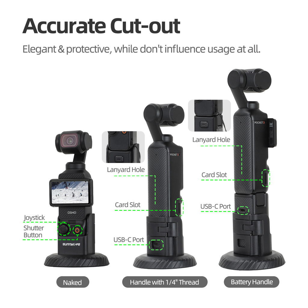 Sunnylife สำหรับ DJI Osmo pocket 3 ฐานแม่เหล็กกลางแจ้ง vlog ยืนเดสก์ท็อปฐานปล่อยอย่างรวดเร็ว