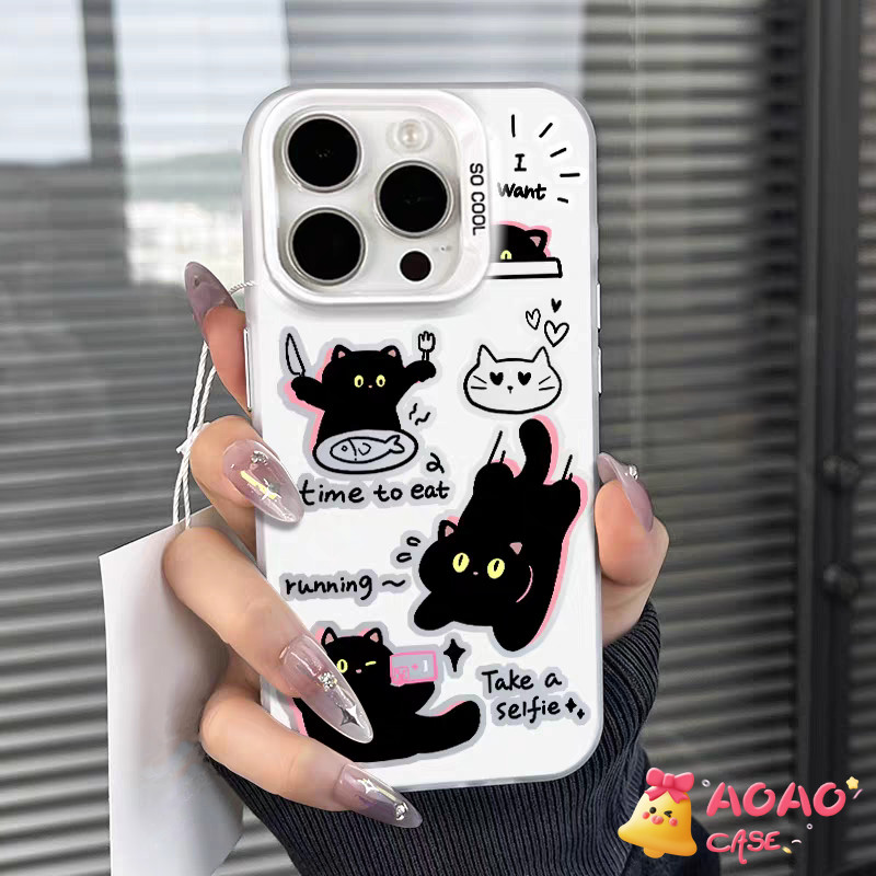 เคส Realme C51s C53 C51 C55 C67 C35 C25 C12 C17 C21 C30 C15 C11 C20 C33 7i C20A 5 5i Note 50 สร้อยข้อมือแมวตลกน่ารัก - รูปที่ 4
