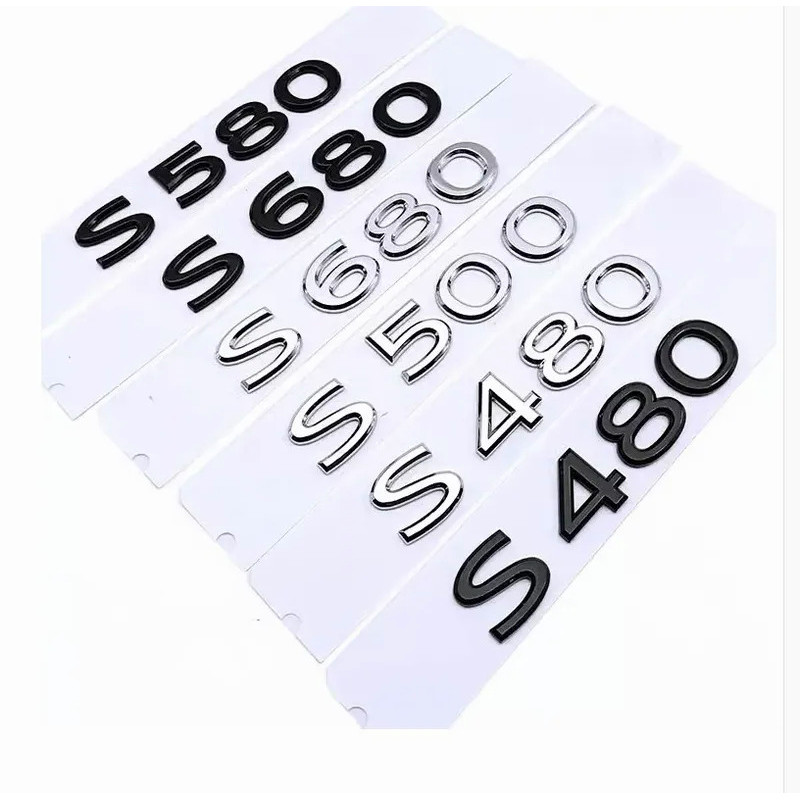 โลโก้ตัวอักษรท้ายรถ ป้ายโครเมียม สัญลักษณ์โลหะ สติ๊กเกอร์สำหรับ Benz Maybach S480 S580 S600 S680 GLS