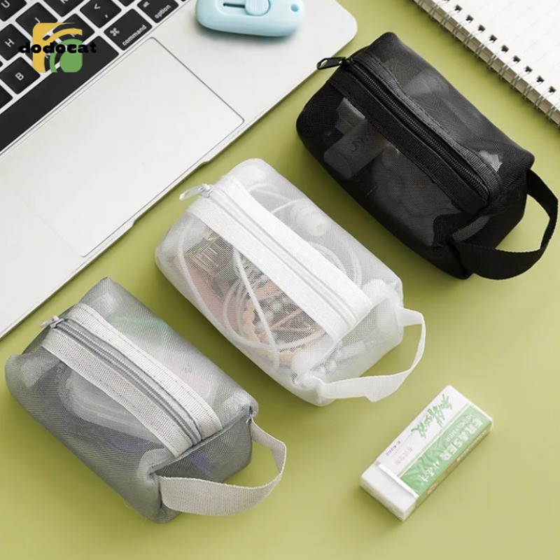 วินเทจสามมิติสแควร์ไนล่อนตาข่ายเหรียญกระเป๋าความจุขนาดใหญ่ที่สําคัญลิปสติกหูฟังออแกไนเซอร์บัตรกระเป๋า