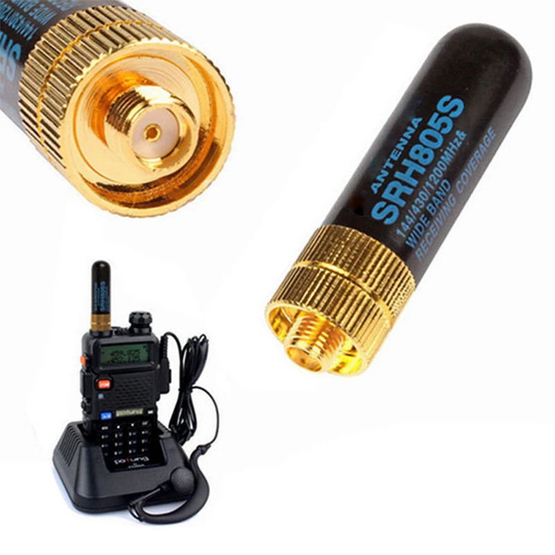 High Gain Dual Band Antenna UHF + VHF SRH805S SMA เสาอากาศหญิงสําหรับ TK3107 2107 สําหรับ Baofeng UV