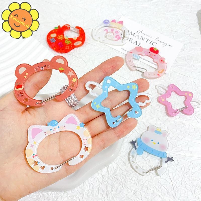 Yescont Insสไตล์น่ารักอะคริลิคCarabinerพวงกุญแจการ์ตูนY2K Alienอเนกประสงค์ผู้ถือบัตรพวงกุญแจHookกระเป๋าจี้ตกแต่งTH