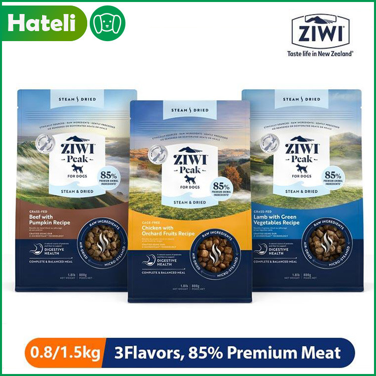 Ziwi Peak Steam & อาหารสุนัขแห้ง Grass-fed Beef Pumpkin High Protein Low Carb All Breeds & Lifestage